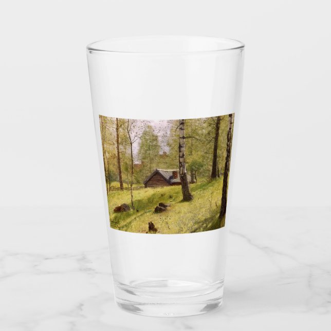 Birch Träd på Sveriges landsbygd (Jansson) Glaskopp (Framsida)