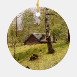 Birch Träd på Sveriges landsbygd (Jansson) Julgransprydnad Keramik