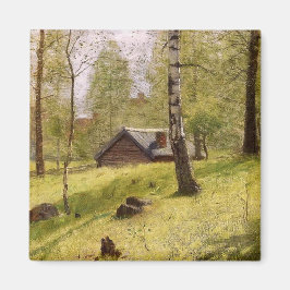 Birch Träd på Sveriges landsbygd (Jansson) Magnet
