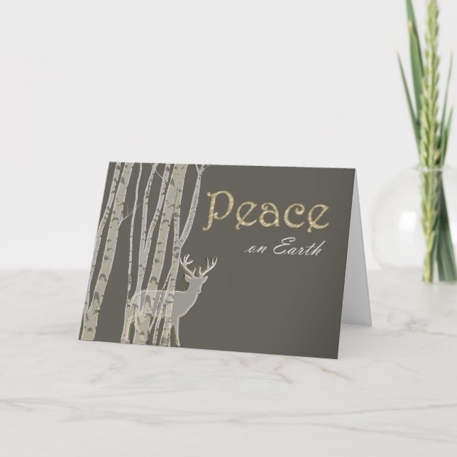 Birch Träd Peace Anpassningsbar-julkort Helgkort (Framsida)