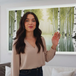 Birch Träd Print Modern Nature Poster