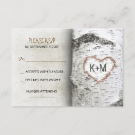 Birch Träd Rustic Bröllop OSA Card Kort