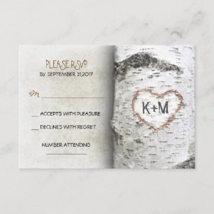 Birch Träd Rustic Bröllop OSA Card Kort