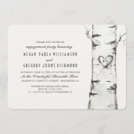 Birch Träd Rustic Förlovningsfest Inbjudningar