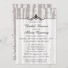 Birch Träd Rustic Nature Inbjudningskort för möhip