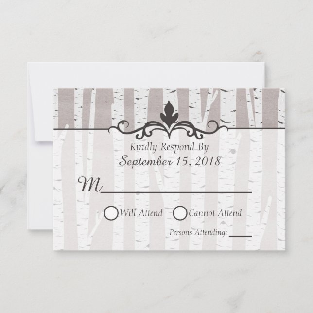 Birch Träd Rustic Nature Wedding OSA (Framsida)