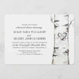 Birch Träd Rustic Rehearsal Middag Inbjudningar