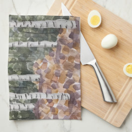 Birch Träd Tea Towel/Kitchen Towel Kökshandduk