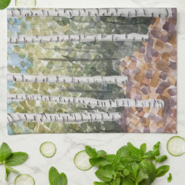 Birch Träd Tea Towel/Kitchen Towel Kökshandduk