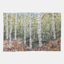 Birch Träd Tea Towel/Kitchen Towel