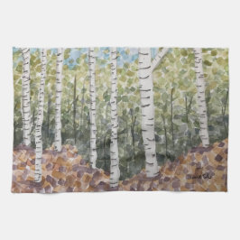 Birch Träd Tea Towel/Kitchen Towel Kökshandduk