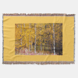 Birch Träd tryckt på kast Mysfilt