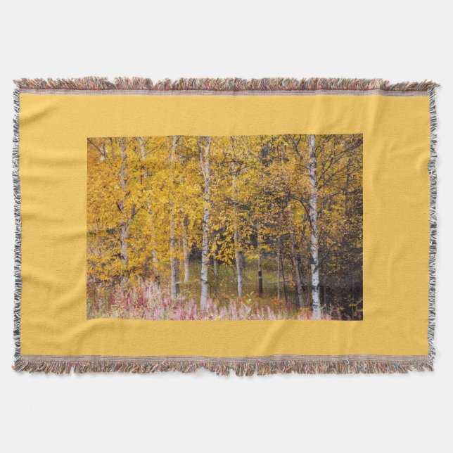 Birch Träd tryckt på kast Mysfilt (Framsidan)