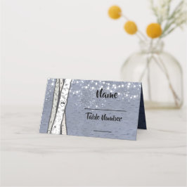 Birch Träd twinkle ljus kvällskort bord Placeringskort