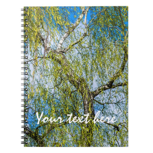 Birch träd - Vår ligger i luft Anteckningsbok Med Spiral (Framsidan)