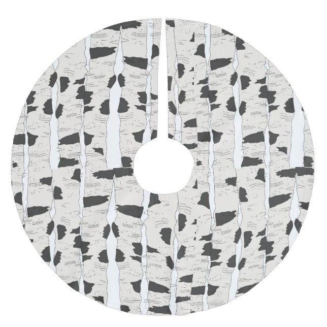 Birch Trees Tree Skirt Julgransmatta Borstad Polyester (Framsidan)