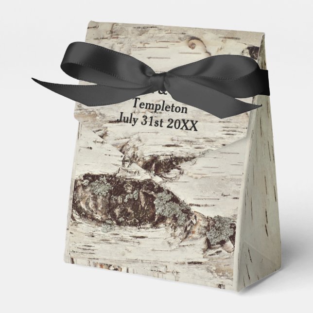 Birch Wood Bröllop Gift Boxes Presentaskar (Framsidan Sidan)
