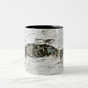 Birch Wood Nature Bark Träd Två-Tonad Mugg