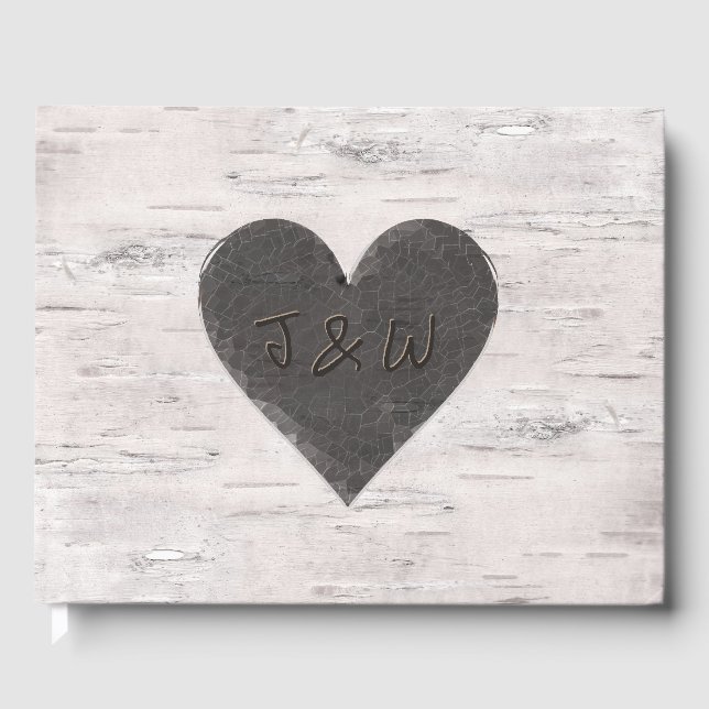 Birch Wood Se Bröllop Guest Bok (Framsida)