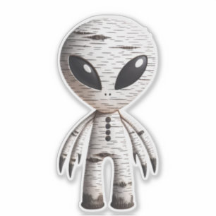 Birchbark Alien Sticker Klistermärken