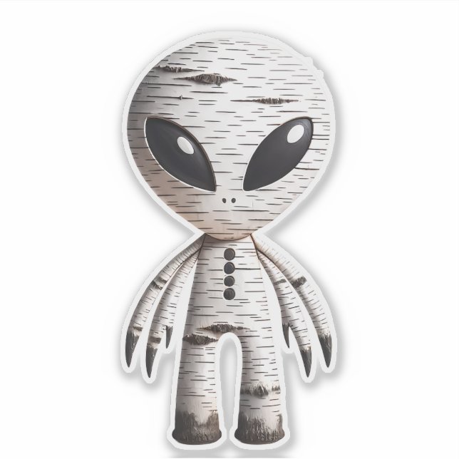 Birchbark Alien Sticker Klistermärken (Framsida)