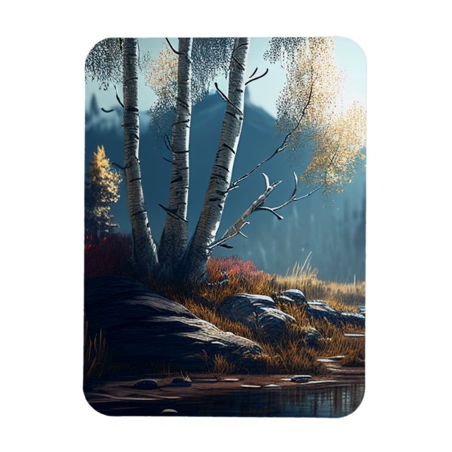 Birches Northern Ireland Round, Birch View Magnet (Vertikal)