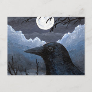 Bird 58 Kråka Raven Vykort