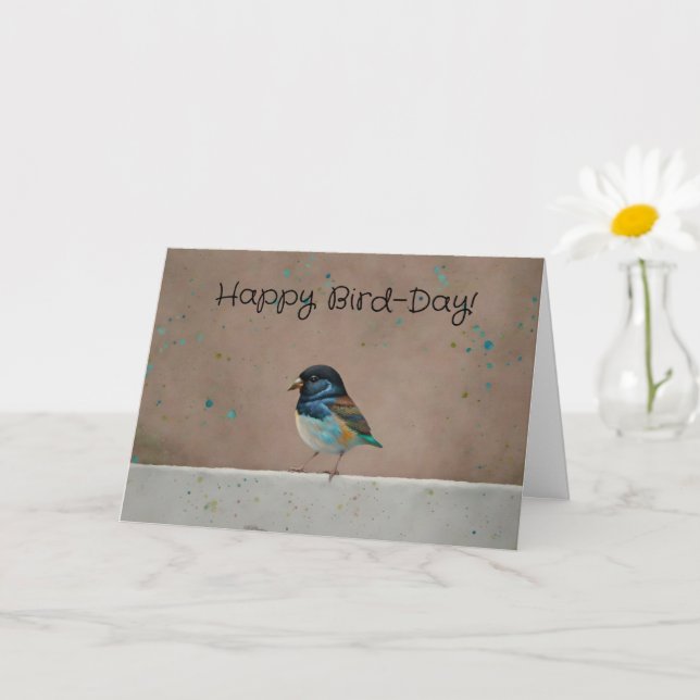 Bird Älskare Birder Whimsical Pun Funny Birthday Kort (Liten växt)