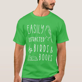 Bird Älskare Birds Bokar Birdbird watchingreading T Shirt