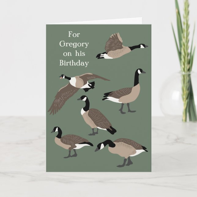 Bird Älskare Canada Geese Illustration Birthday Kort (Framsida)