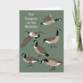 Bird Älskare Canada Geese Illustration Birthday Kort