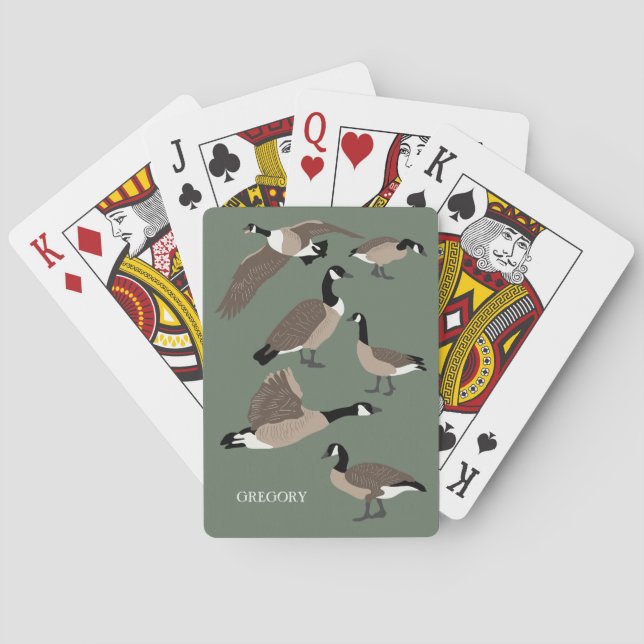 Bird Älskare Canada Geese Illustration Personlig Casinokort (Baksidan)