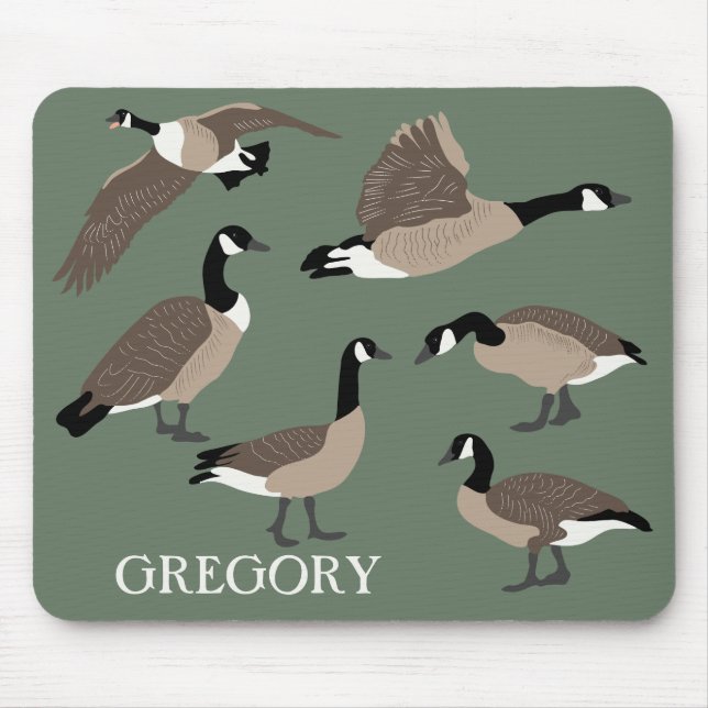 Bird Älskare Canada Geese Illustration Personlig Musmatta (Framsidan)