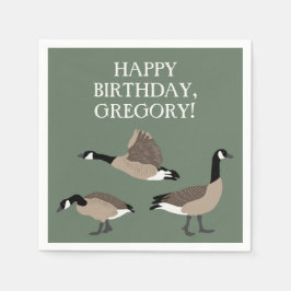 Bird Älskare Canada Geese Illustration Personlig Pappersservett