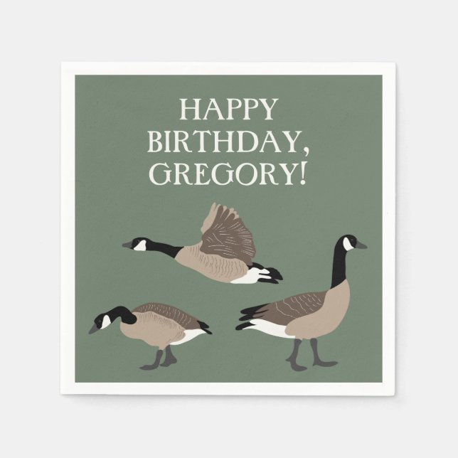 Bird Älskare Canada Geese Illustration Personlig Pappersservett (Framsidan)
