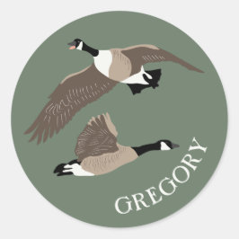 Bird Älskare Canada Geese Illustration Personlig Runt Klistermärke