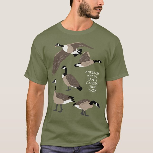 Bird Älskare Canada Geese Illustration Personlig T Shirt (Framsida)