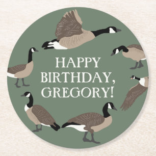 Bird Älskare Canada Geese Illustration Personlig Underlägg Papper Rund