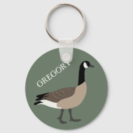 Bird Älskare Canada Goose Illustration Personlig Nyckelring