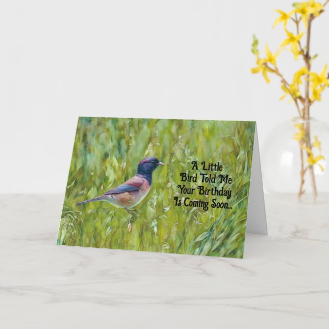 Bird Älskare Cute Birthday Card Friend Kort (Gul blomma)