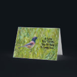 Bird Älskare Cute Birthday Card Friend Kort<br><div class="desc">Min originalteckning visas på det här söta födelsedagskortet, som består av mitt originalfoto av en Junco-fågel med Mörk i träd. Mitt foto behandlades med en vattenfärgsfantasi för ett illustrerat och vismiskt utseende. På kortets framsida, stater "En liten fågel sa mig att din födelsedag kommer snart.." och insidan av kortet stater...</div>