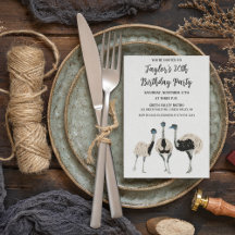 Bird Älskare Emu Thated Födelsedagsfest