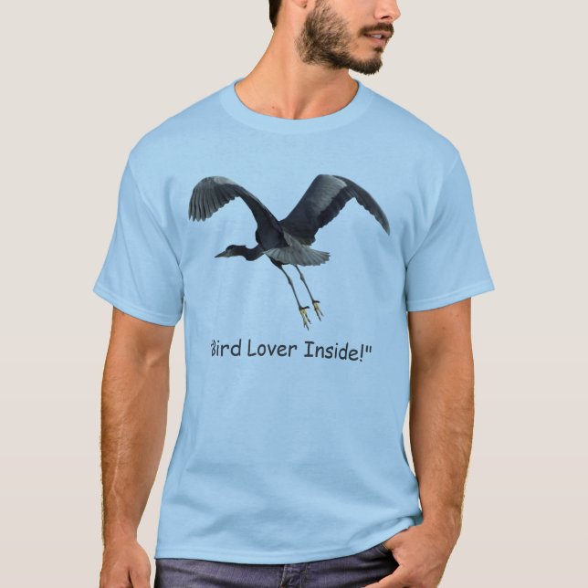 "Bird Älskare Inside!" T-tröjor T-shirt (Framsida)