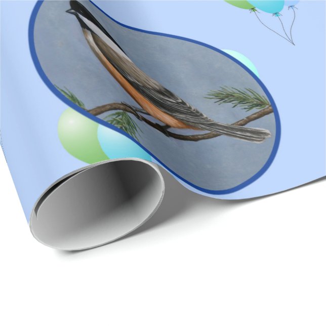 Bird Älskare Sakthday - Chickadees Presentpapper (Rullad Hörn)