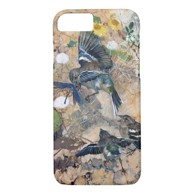 Bird and Dragonfly, Bruno Liljefors Case-Mate iPhone Skal (Baksida)