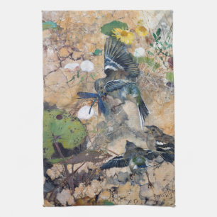 Bird and Dragonfly, Bruno Liljefors Kökshandduk