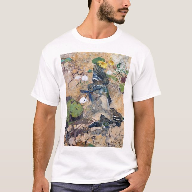Bird and Dragonfly, Bruno Liljefors T Shirt (Framsida)