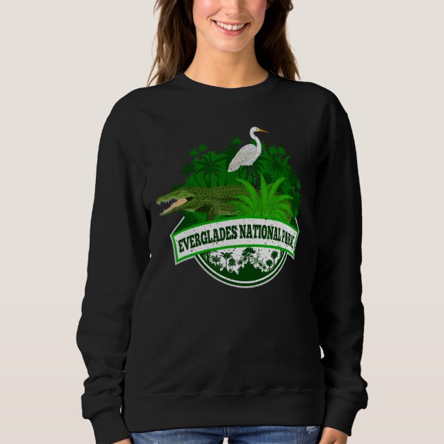 Bird and Florida Alligator of Everglades National T Shirt (Framsida)