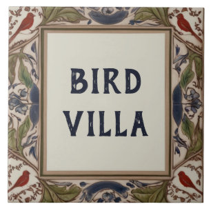 Bird Anpassningsbar House Namn Sign Plaque Plate Kakelplatta