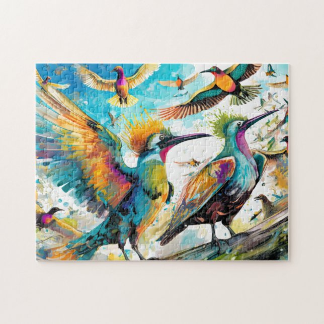 Bird Art 1 Easy Brain Art Puzzles Photo Puzzes in Pussel (Horisontell)